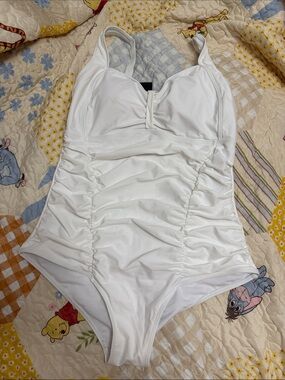 Womens White One-Piece Swimsuit